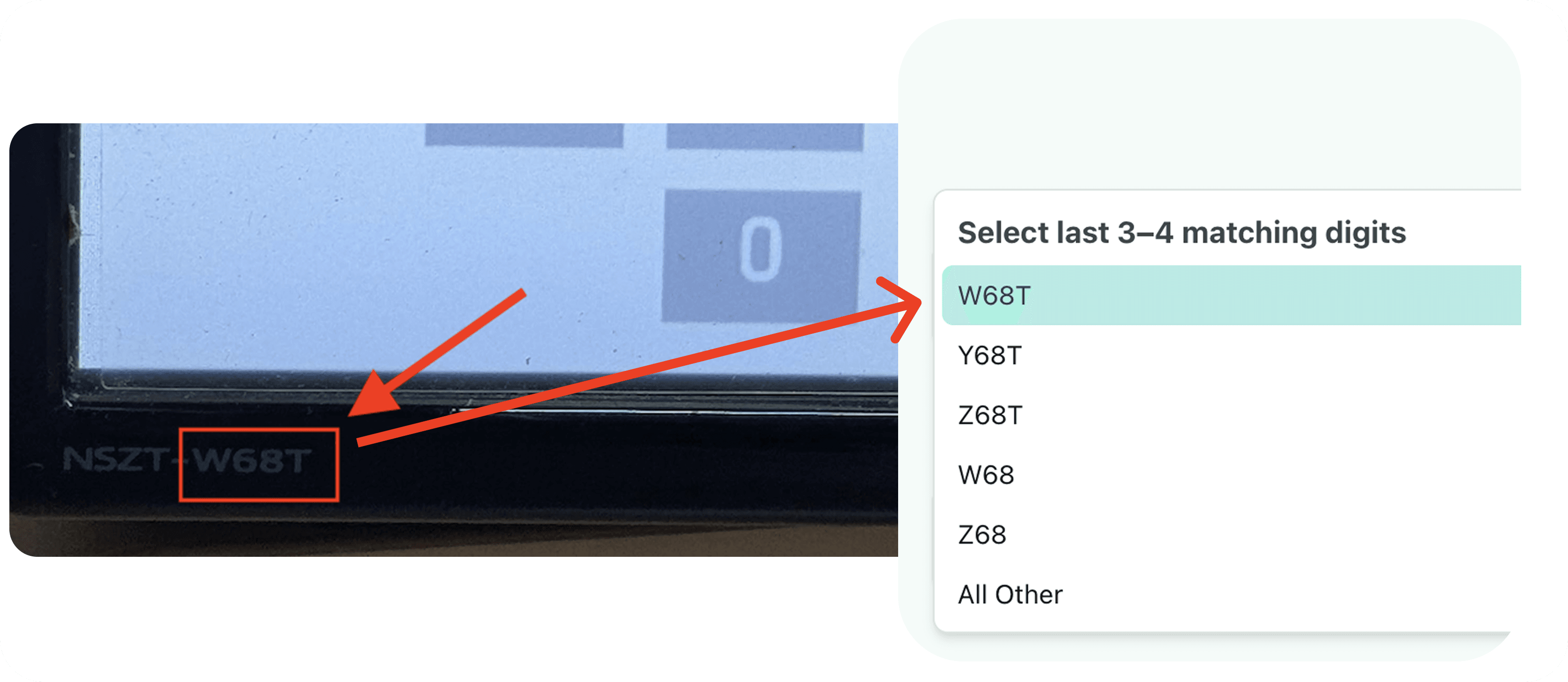 3) Note the last 3–4 matching characters